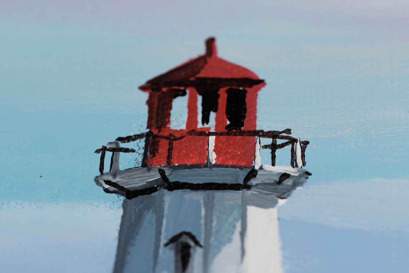 Andrew Meredith, "Peggy's Cove Lighthouse," detail view, acrylic on canvas