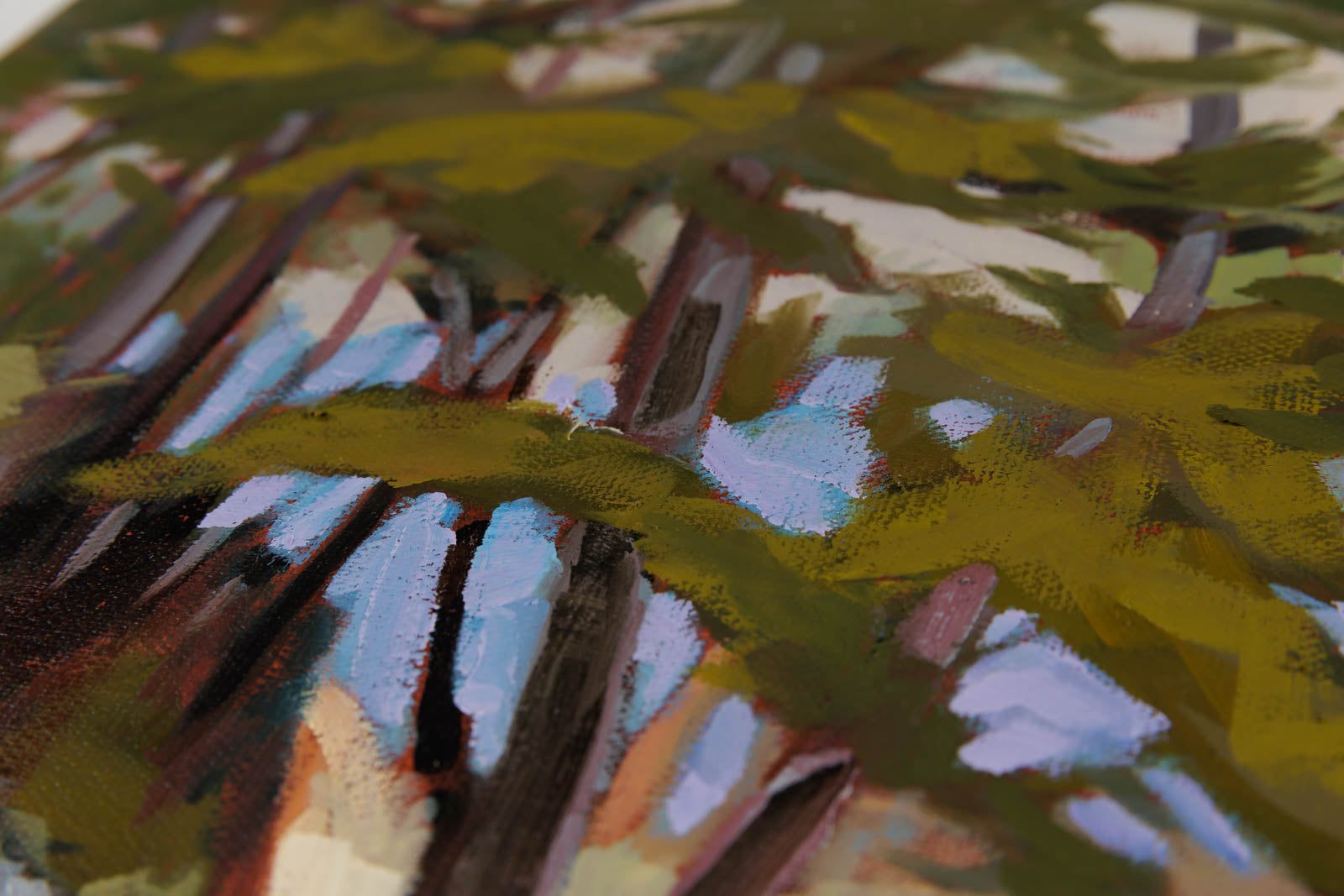 Andrea Ross, "Early Morning Light," detail view, oil on canvas