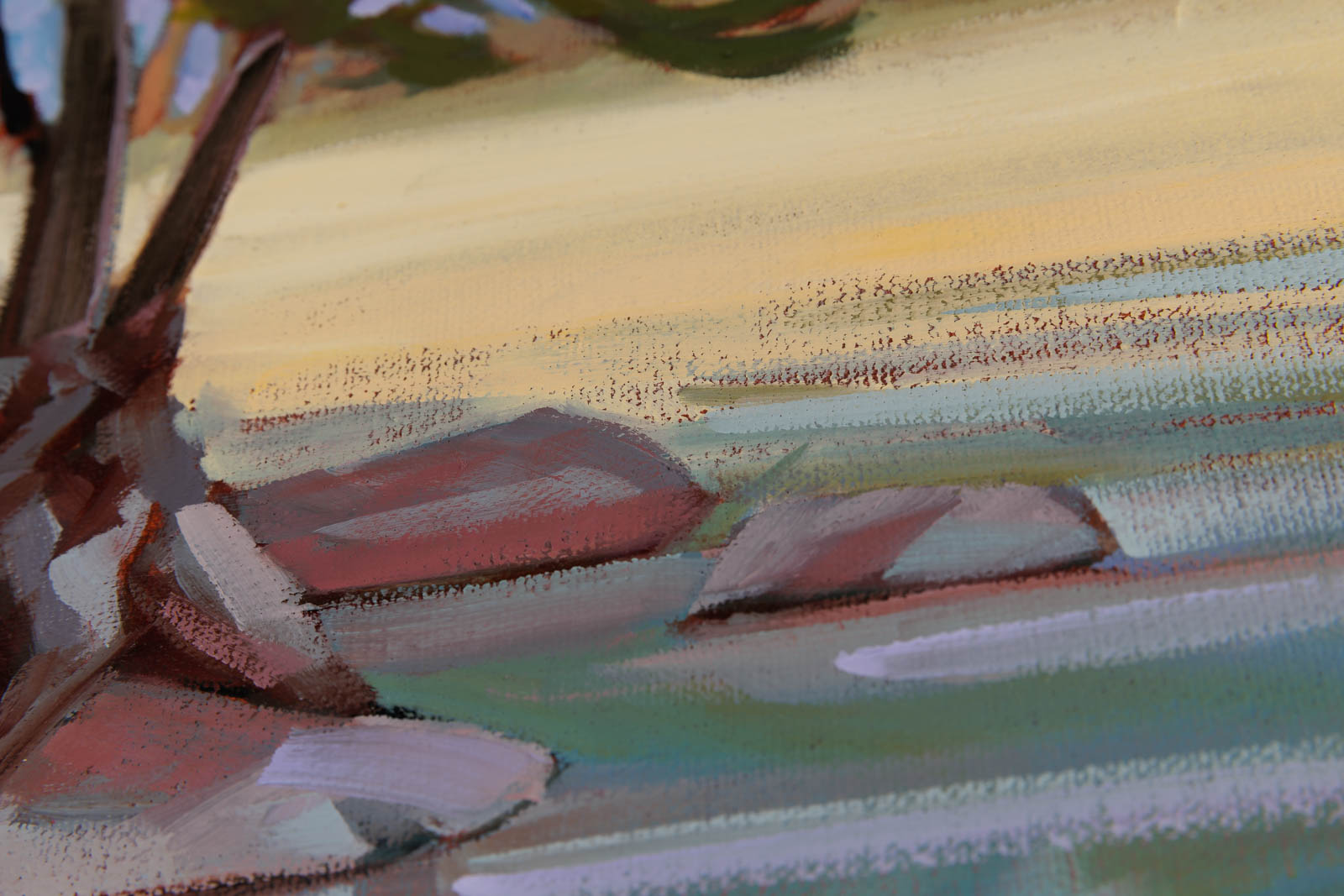 Andrea Ross, "Early Morning Light," detail view, oil on canvas