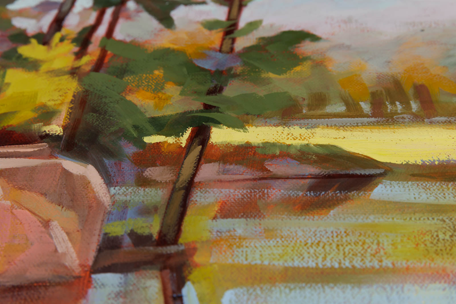 Andrea Ross, "Killbear Rocks," detail view, oil on canvas