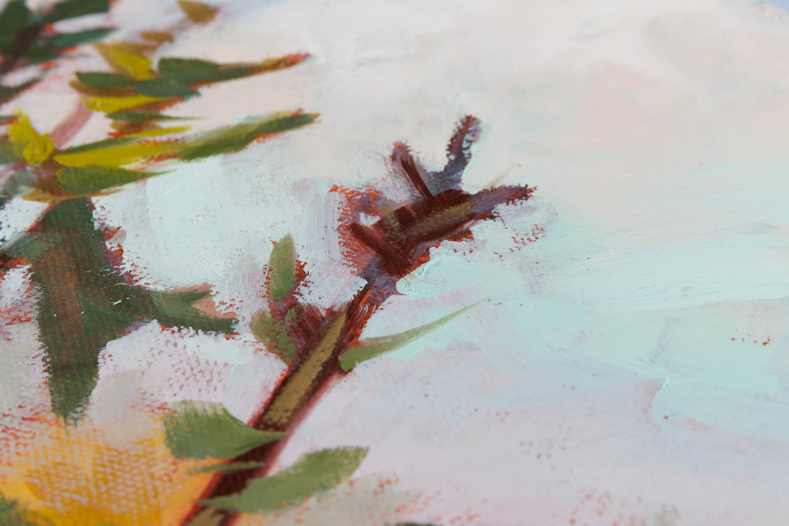 Andrea Ross, "Killbear Rocks," detail view, oil on canvas