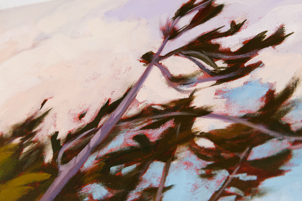 Andrea Ross, "Shaped By Wind & Water," detail 2, oil on canvas