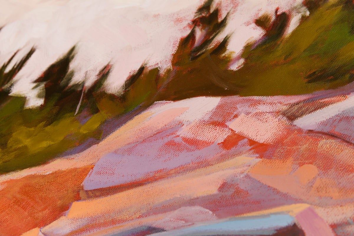Andrea Ross, "Shaped By Wind & Water," detail 3, oil on canvas