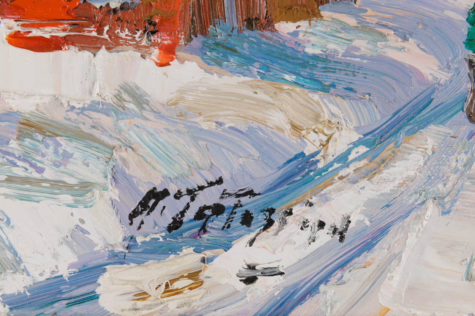 Armand Tatossian, "Chesterville," detail view, oil on canvas