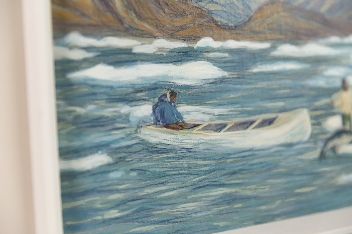 Anna T. Noëh, "Seal Hunting," detail view, oil on panel