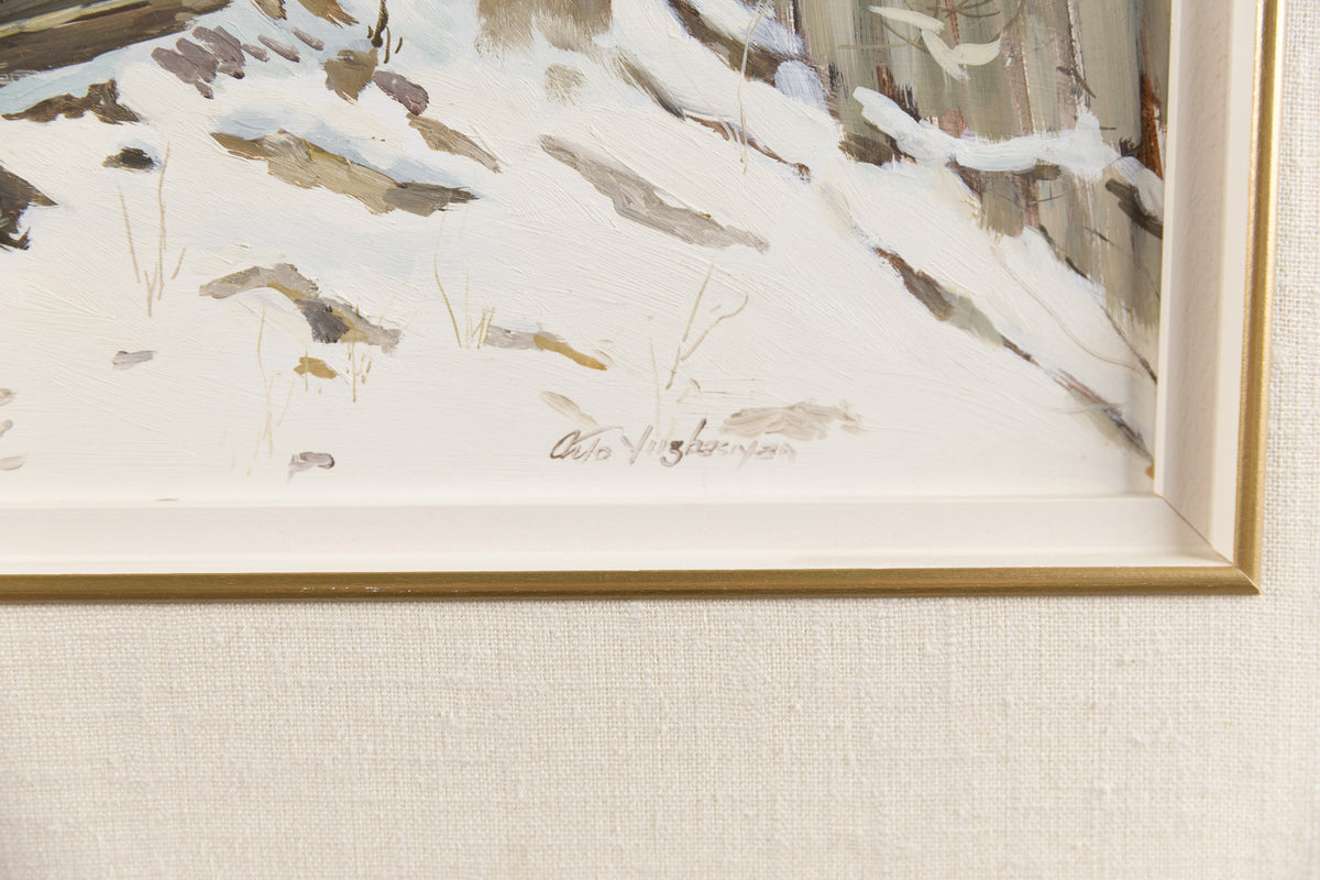 Arto Yuzbasiyan, "Winter Houses Hamilton," detail 7, oil on panel