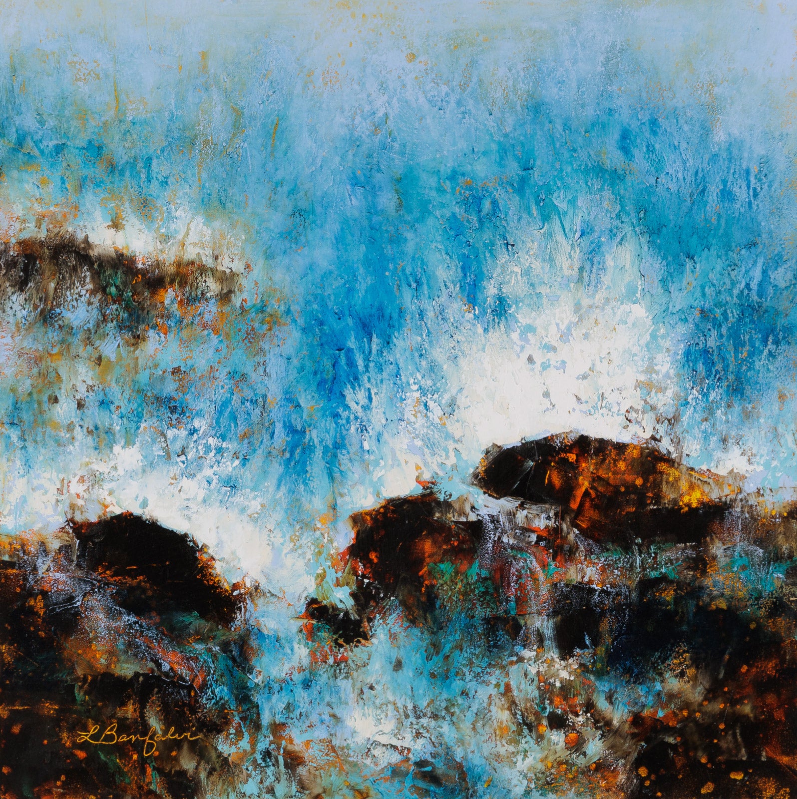 Shaken, Not Stirred By Linda Banfalvi - Oil & Cold Wax on Panel