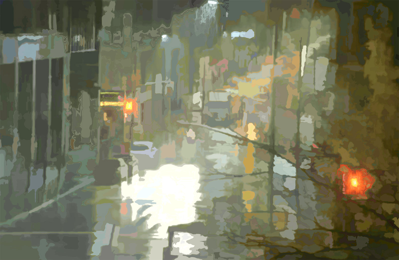 Cityscape “Metcalfe & Queen” by Martin Brooks – archival ink on paper.