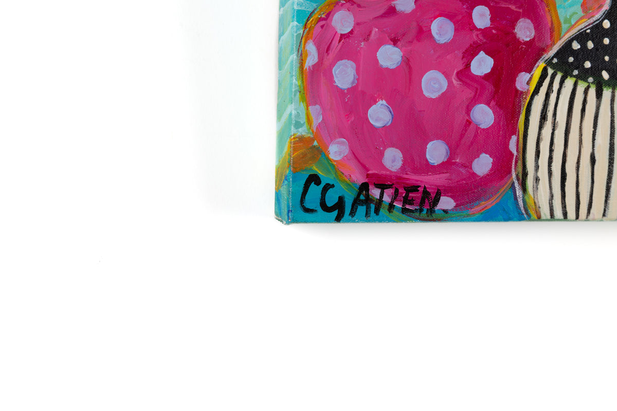 Cynthia Gatien, "My Happy Place," detail view, acrylic on canvas