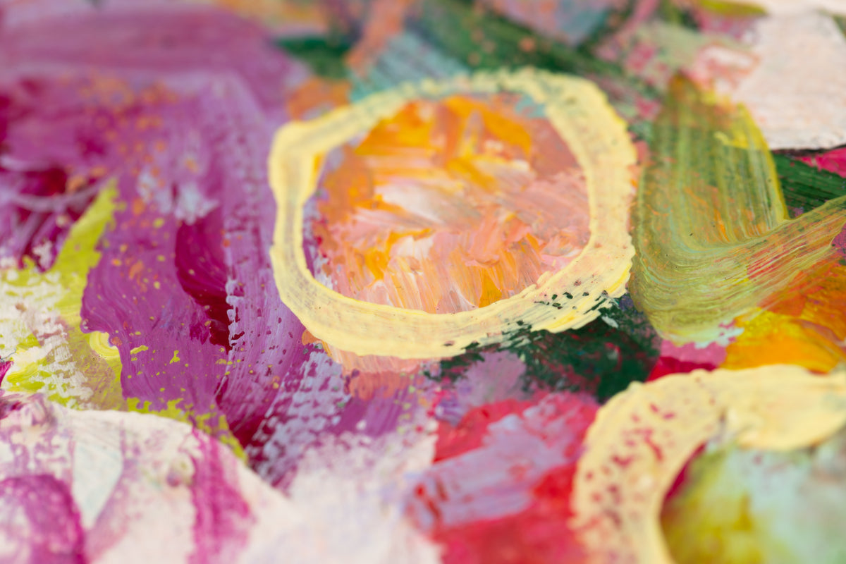 Cynthia Gatien, "Where's The Pool?," detail view, acrylic on canvas