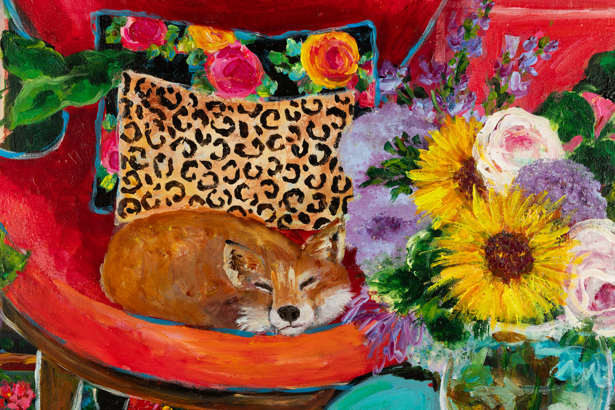 Cynthia Gatien, "Where's The Pool?," detail view, acrylic on canvas