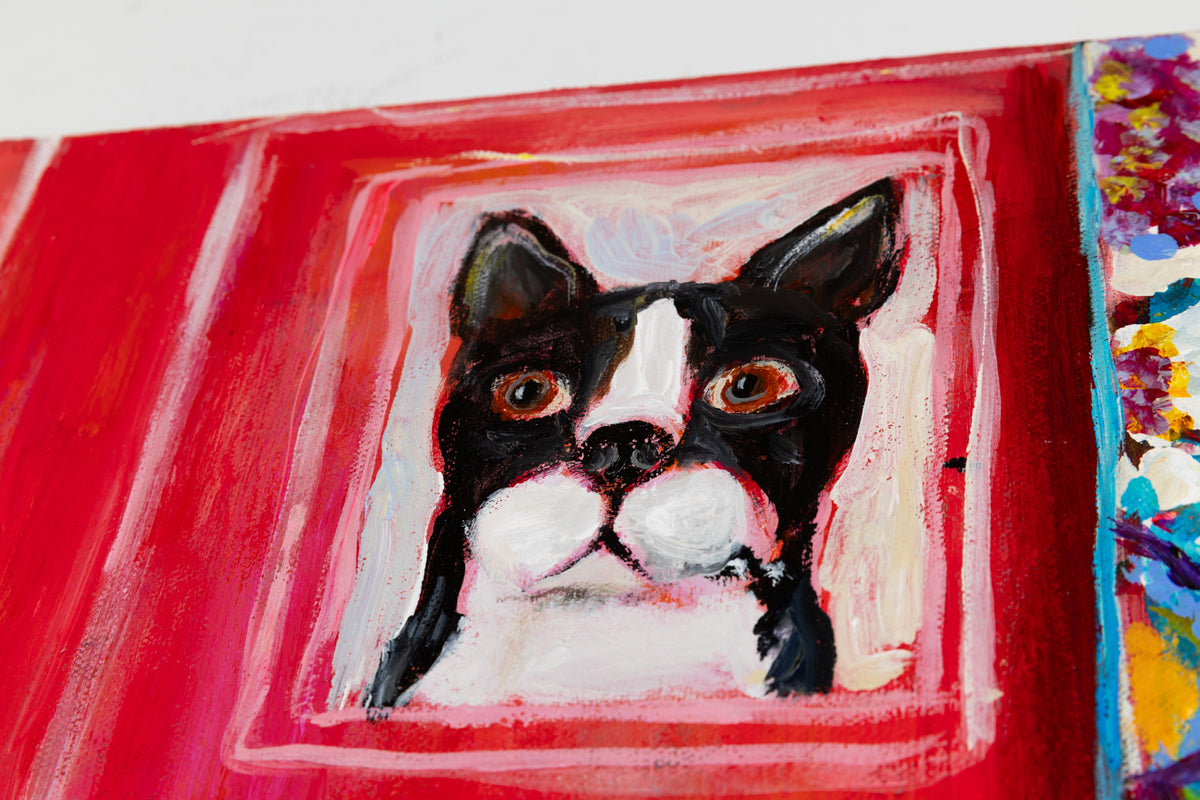 Cynthia Gatien, "Where's The Pool?," detail view, acrylic on canvas