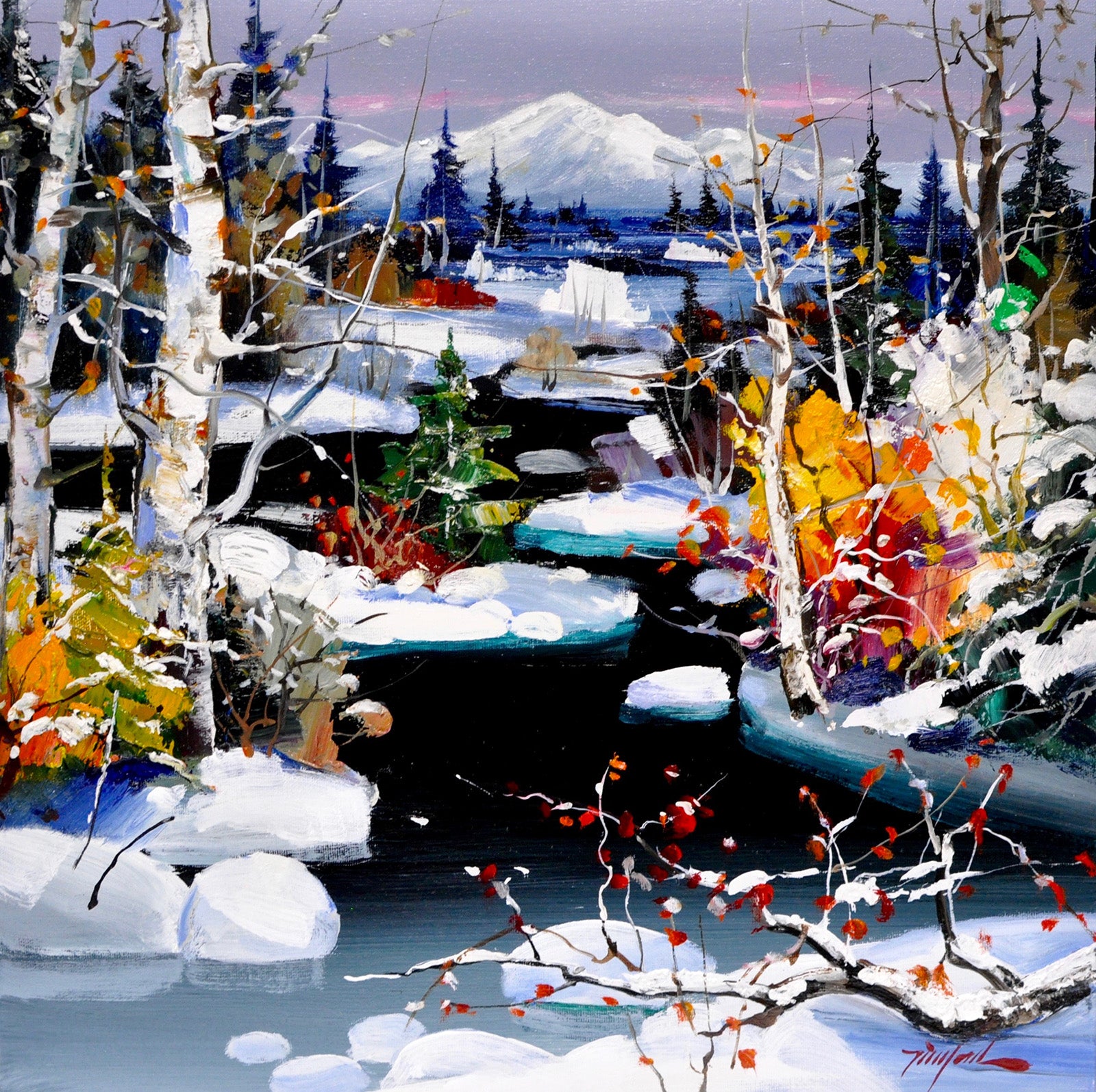 Landscape “Cool Breeze” by Tin Yan Chan – oil on canvas.