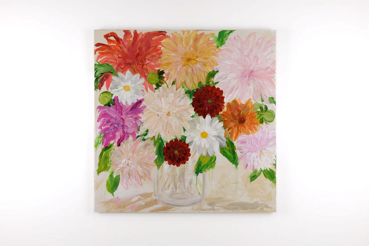 Caroline Koyman, "Cafe Au Lait," full view, acrylic on canvas, 48 x 48 in