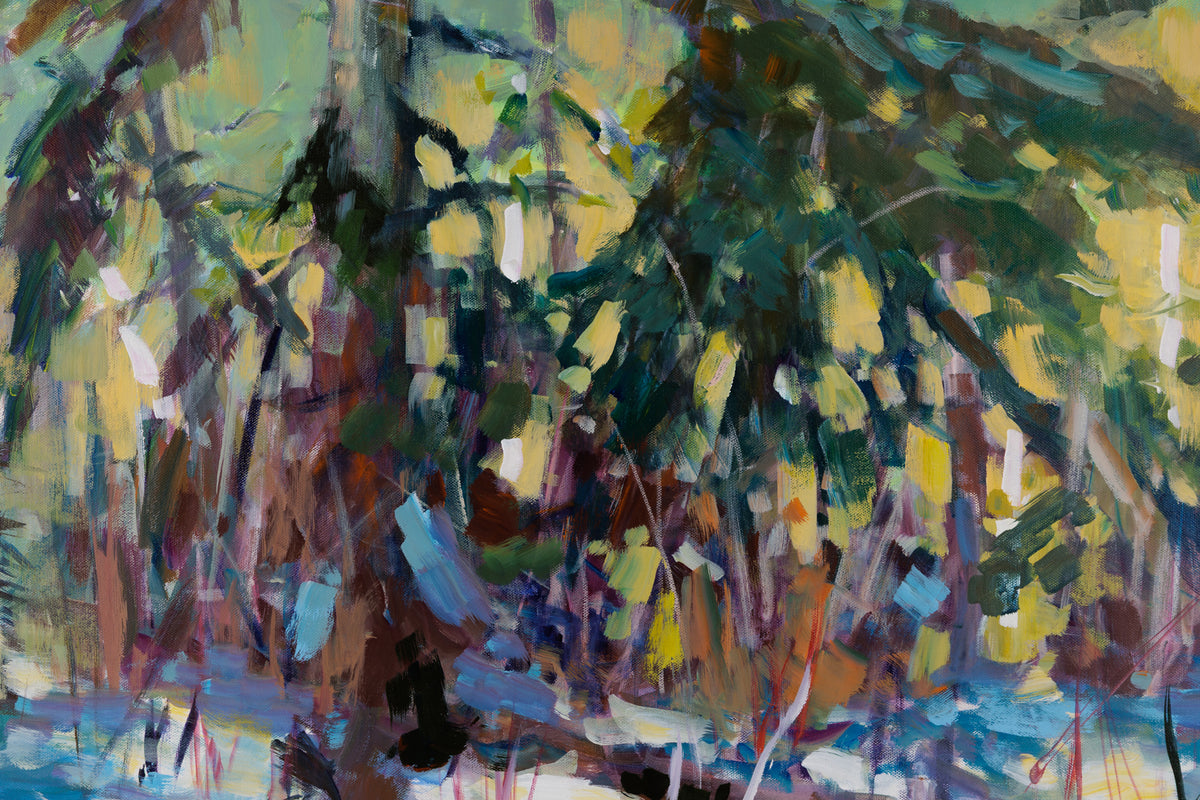 Charles Spratt, "Opeongo Patchwork," detail view, oil on canvas