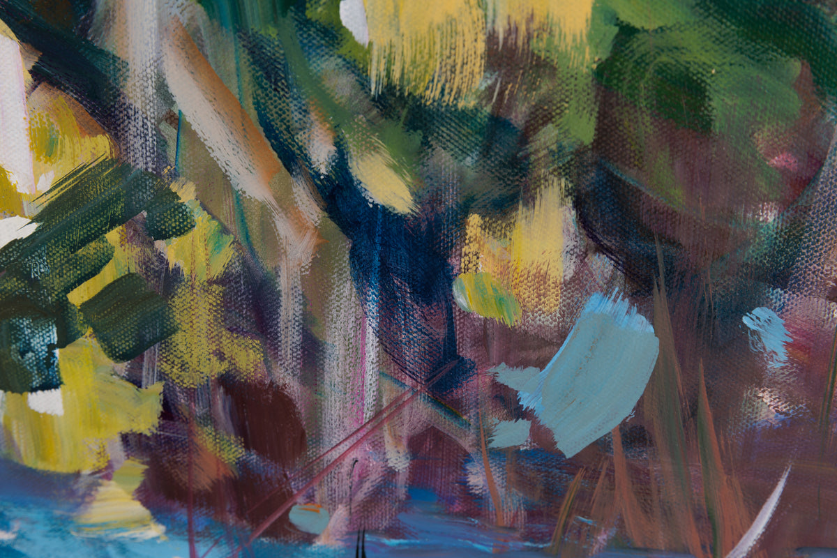 Charles Spratt, "Opeongo Patchwork," detail view, oil on canvas