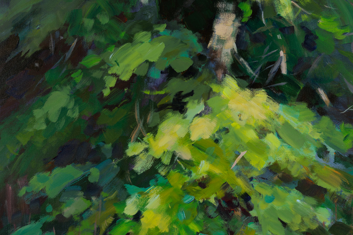 Charles Spratt, "Opeongo Grace," detail view, oil on canvas