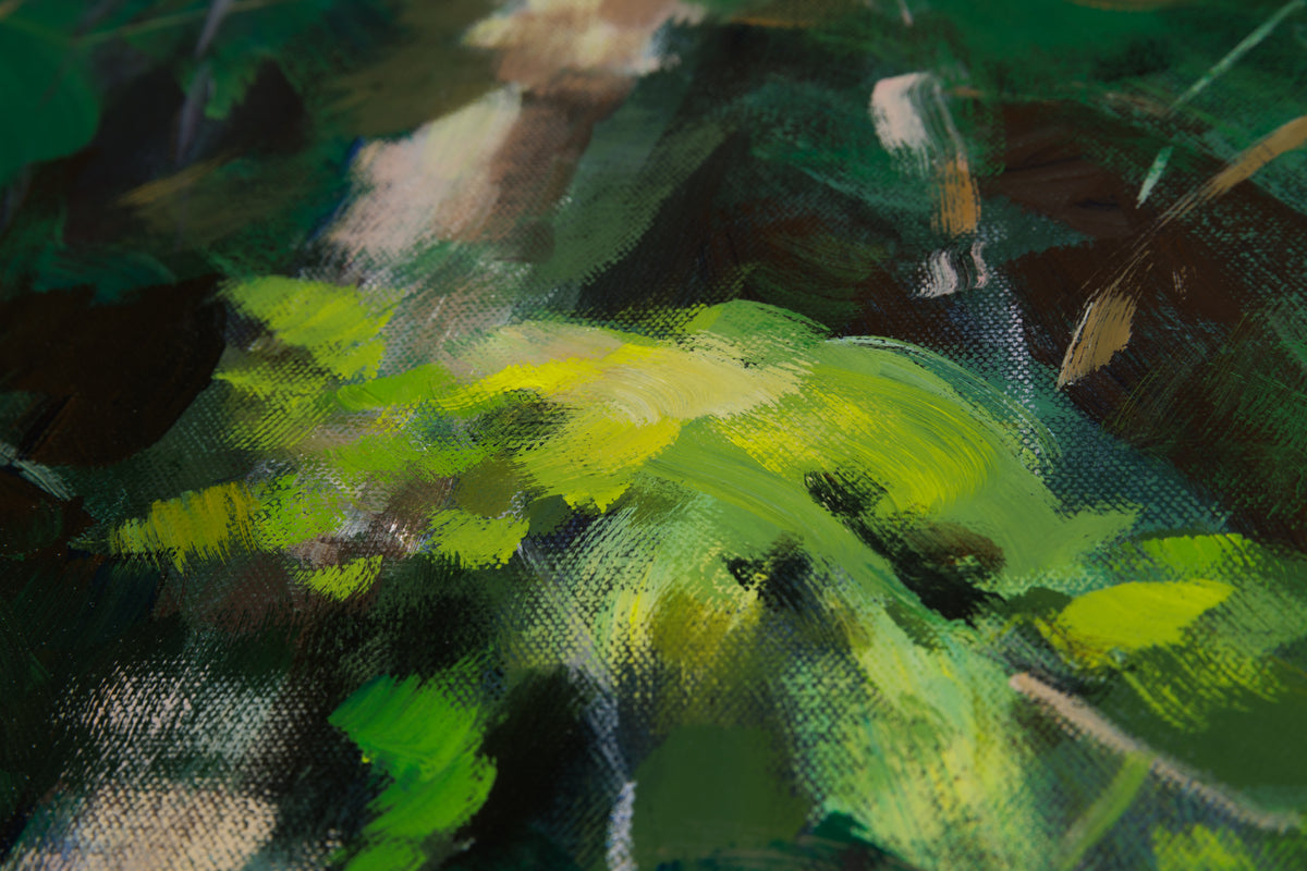 Charles Spratt, "Opeongo Grace," detail view, oil on canvas