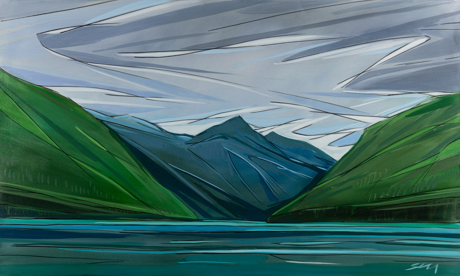 Landscape “Mountain Sky” by Shannon Craig – oil on canvas.