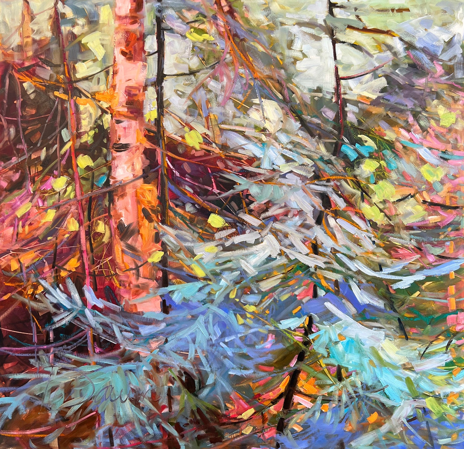 Landscape “Rhyme & Rhythm” by Sheila Davis – oil on panel.