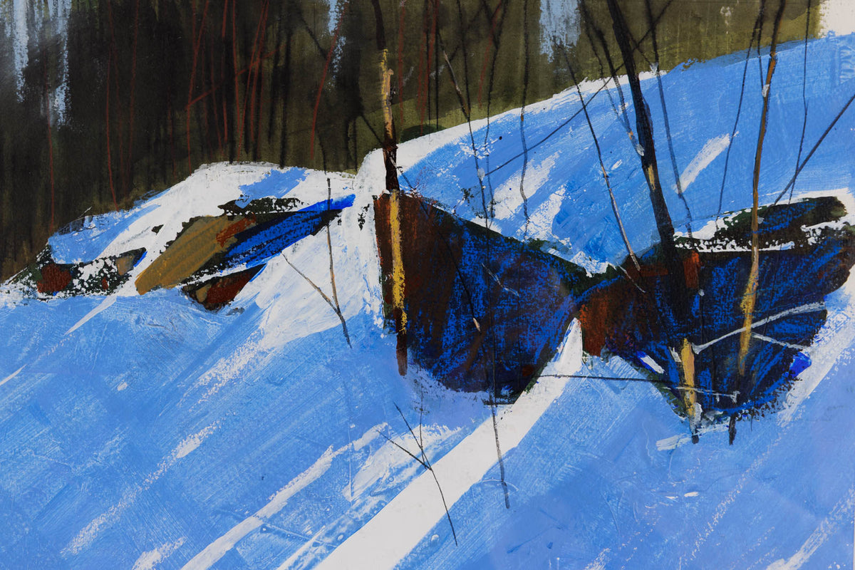 David Lidbetter, "Snow & Shadow Study," detail 1, mixed media on paper