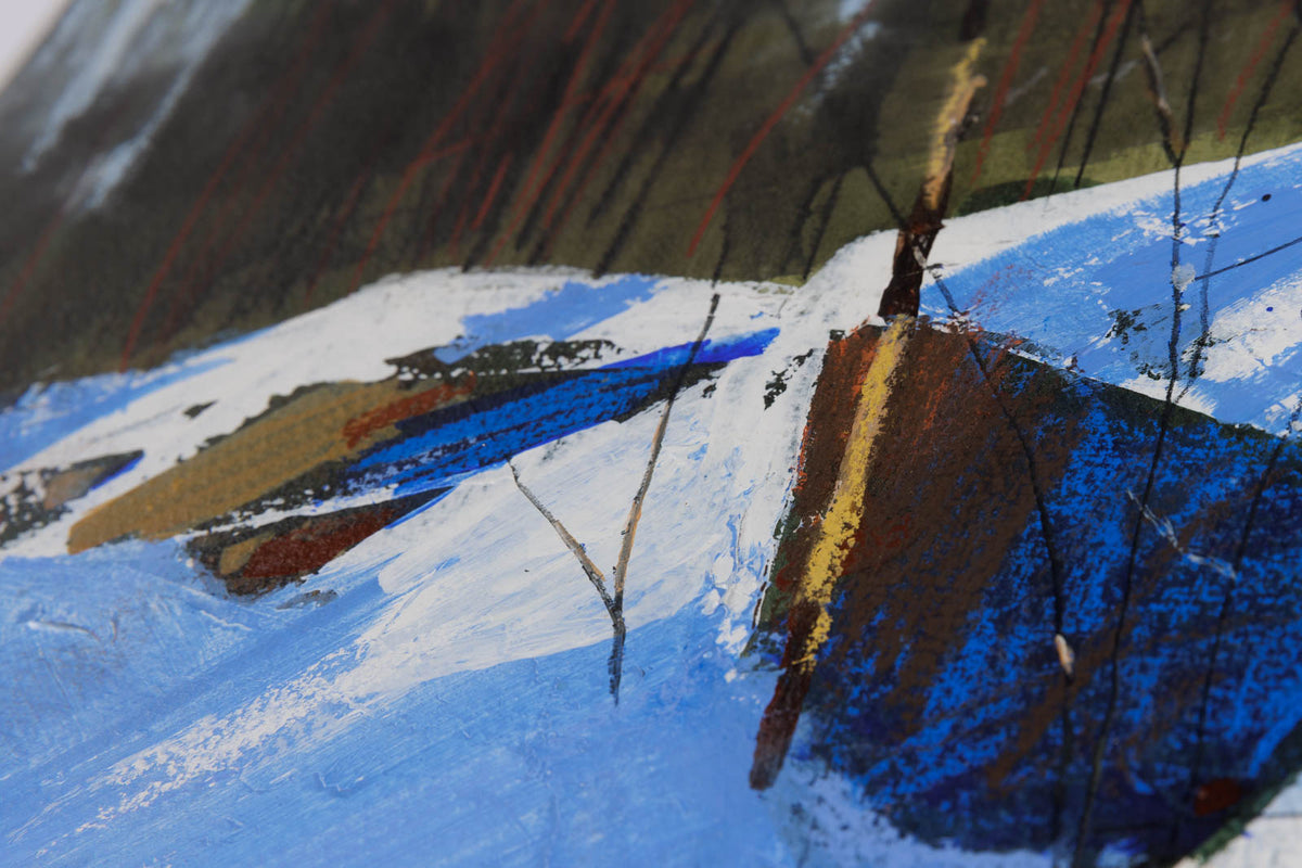 David Lidbetter, "Snow & Shadow Study," detail 2, mixed media on paper