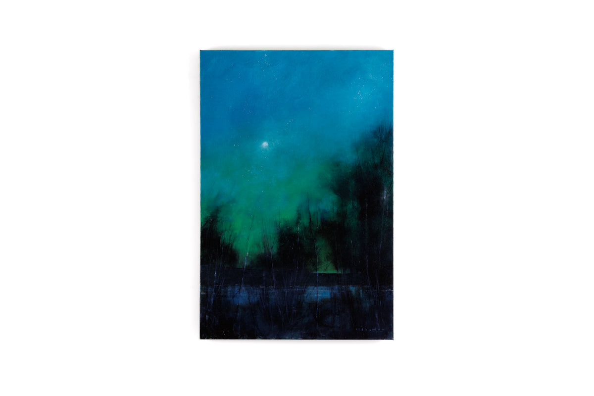 David Lidbetter, "Nocturne in Green & Blue," full view, oil on canvas, 36 x 24 in