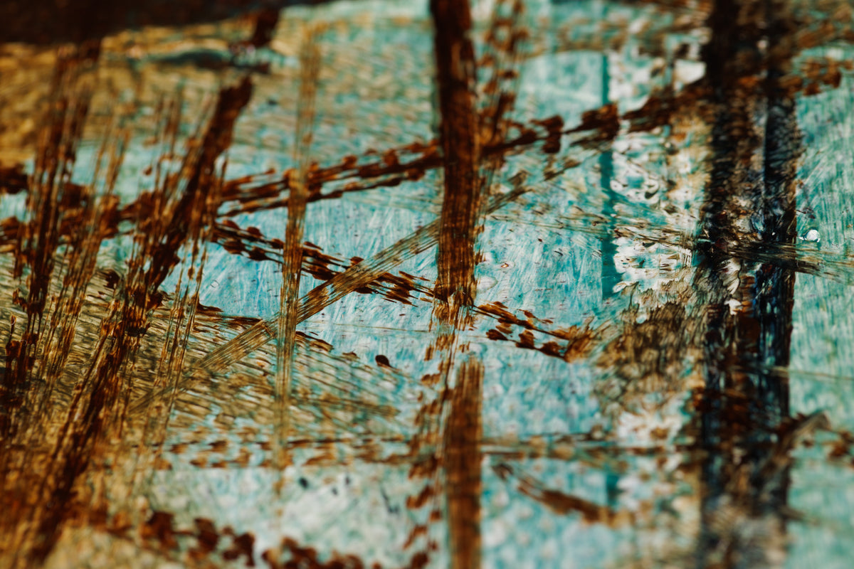 David Lidbetter, "Winter Hollow," detail 5, oil on canvas