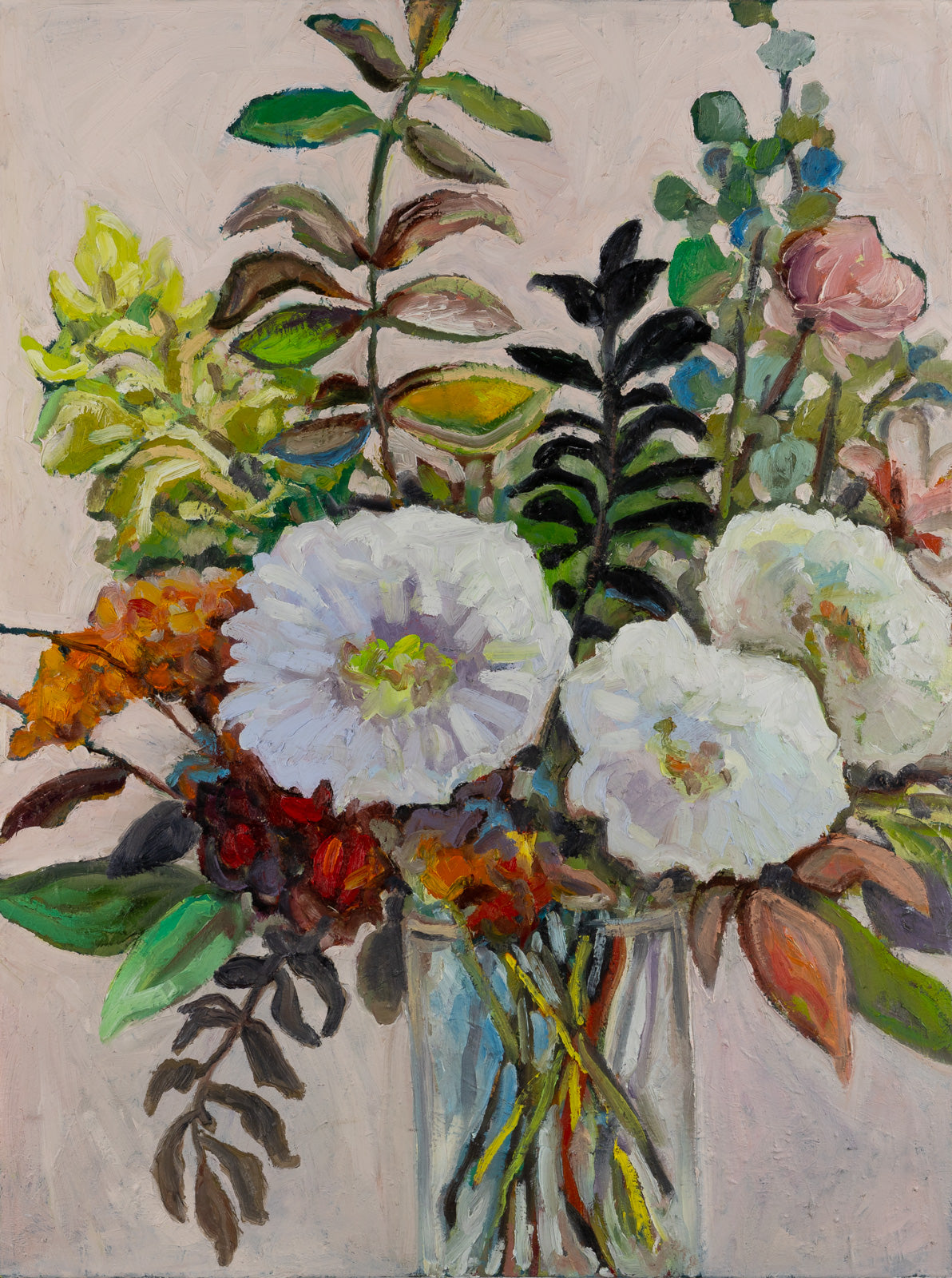 Floral “No Matter What” by Vanessa Drew – oil on canvas.