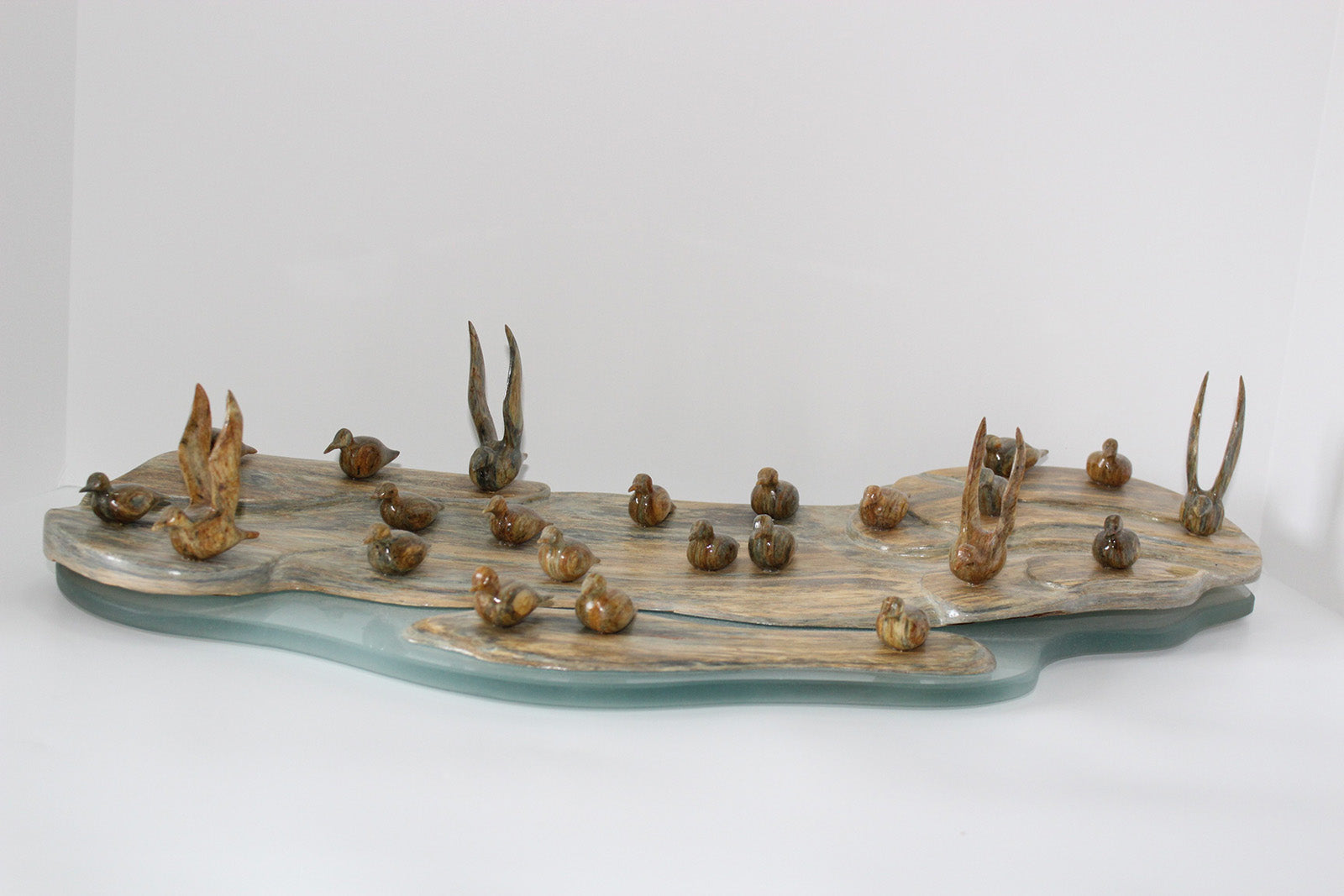 Birds “Day At The Beach” by Raymond Dubois – soapstone.