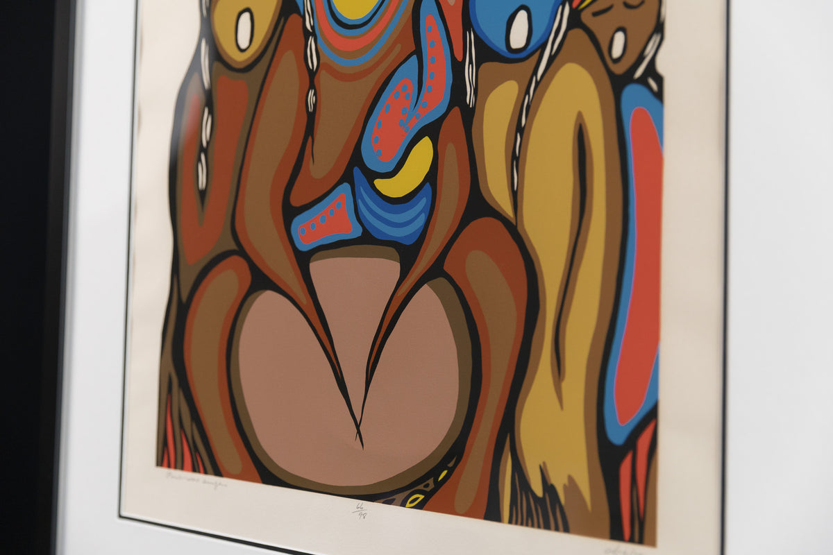 Daphne Odjig, "Pow Wow Singers 66/98," detail 2, offset lithograph