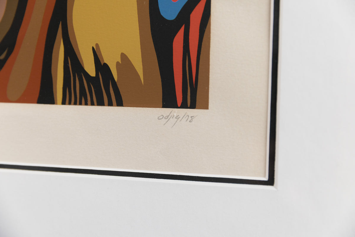 Daphne Odjig, "Pow Wow Singers 66/98," detail 5, offset lithograph
