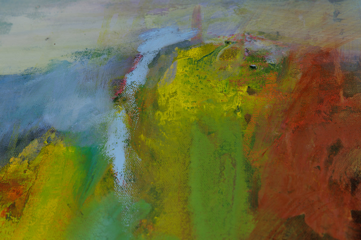 Elizabeth Haney, "Sacramento River," detail 3, oil on canvas