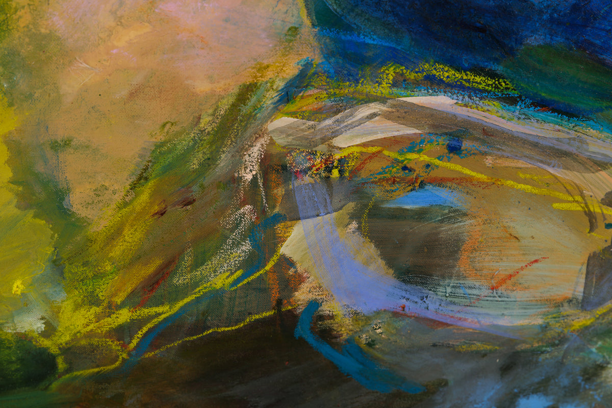 Elizabeth Haney, "Sacramento River," detail 2, oil on canvas