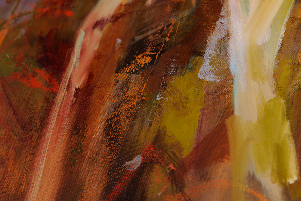 Elizabeth Haney, "The Flame," detail 2, oil on canvas