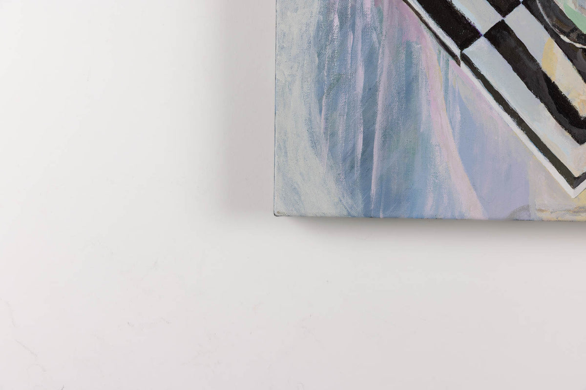 Eliza Kozurno, "Still Life With Air Pods," detail 4, oil on canvas