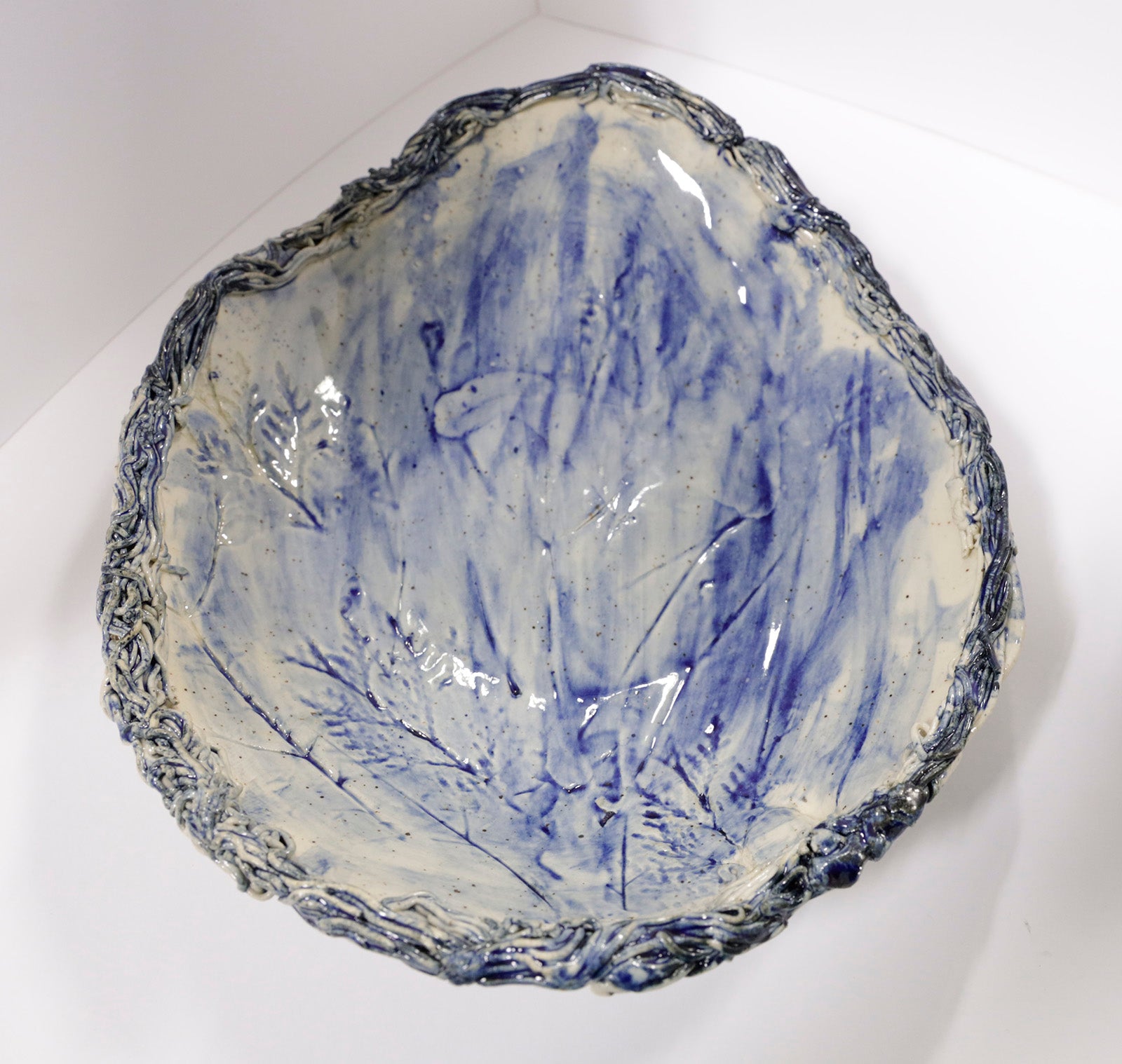 Sculpture “Sky Blue Ribbed Plate” by Dina Egar.