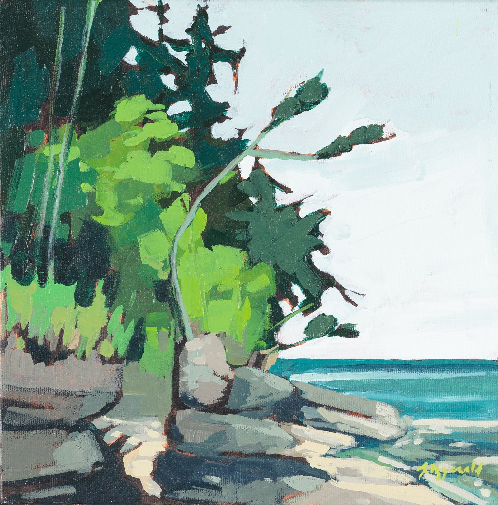 Landscape “Some Memoried Stone” by Megan Fitzgerald – acrylic on canvas.