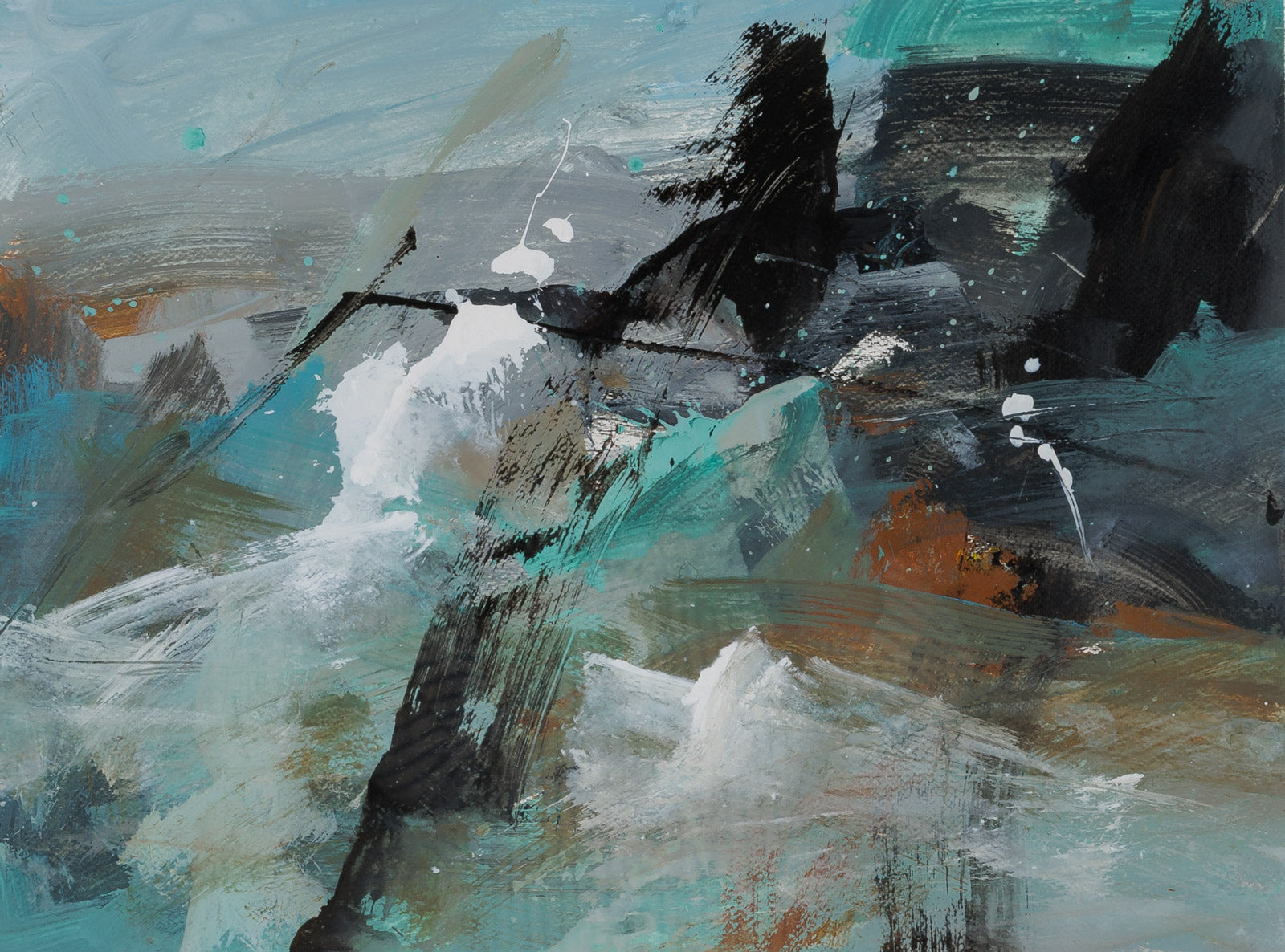 Abstracts “Canadian Abstract #3” by Hugo Frones – oil on paper.