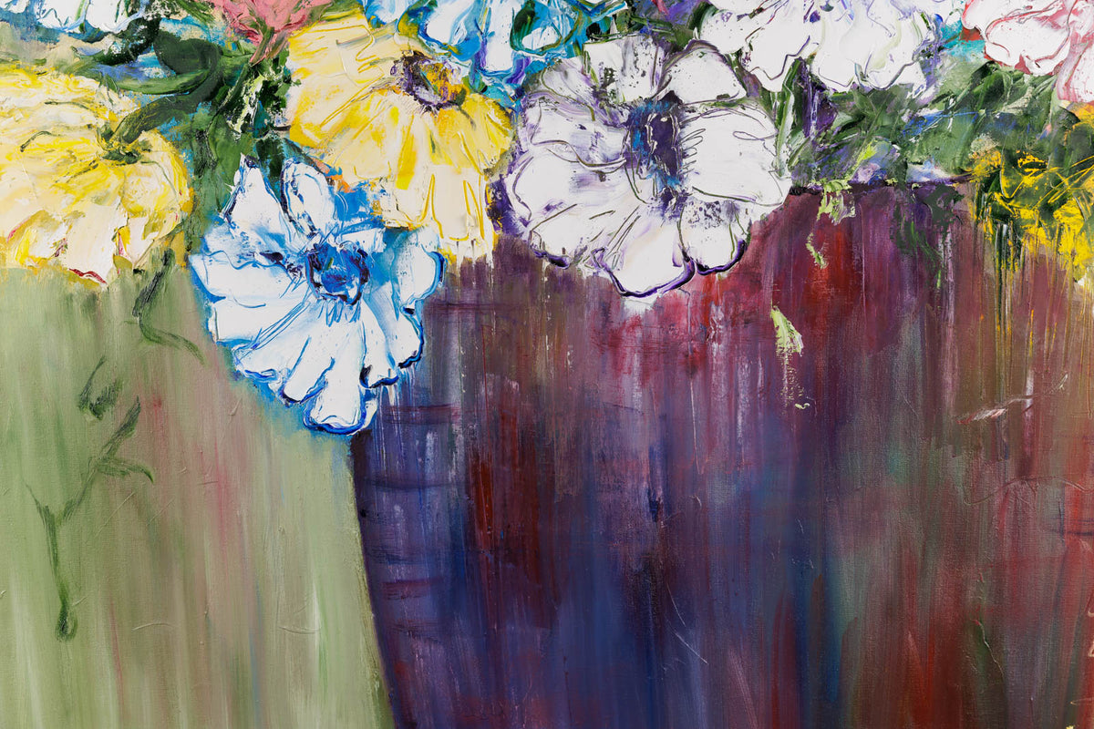 Gerda Marschall, "Over The Top," detail 1, oil on canvas