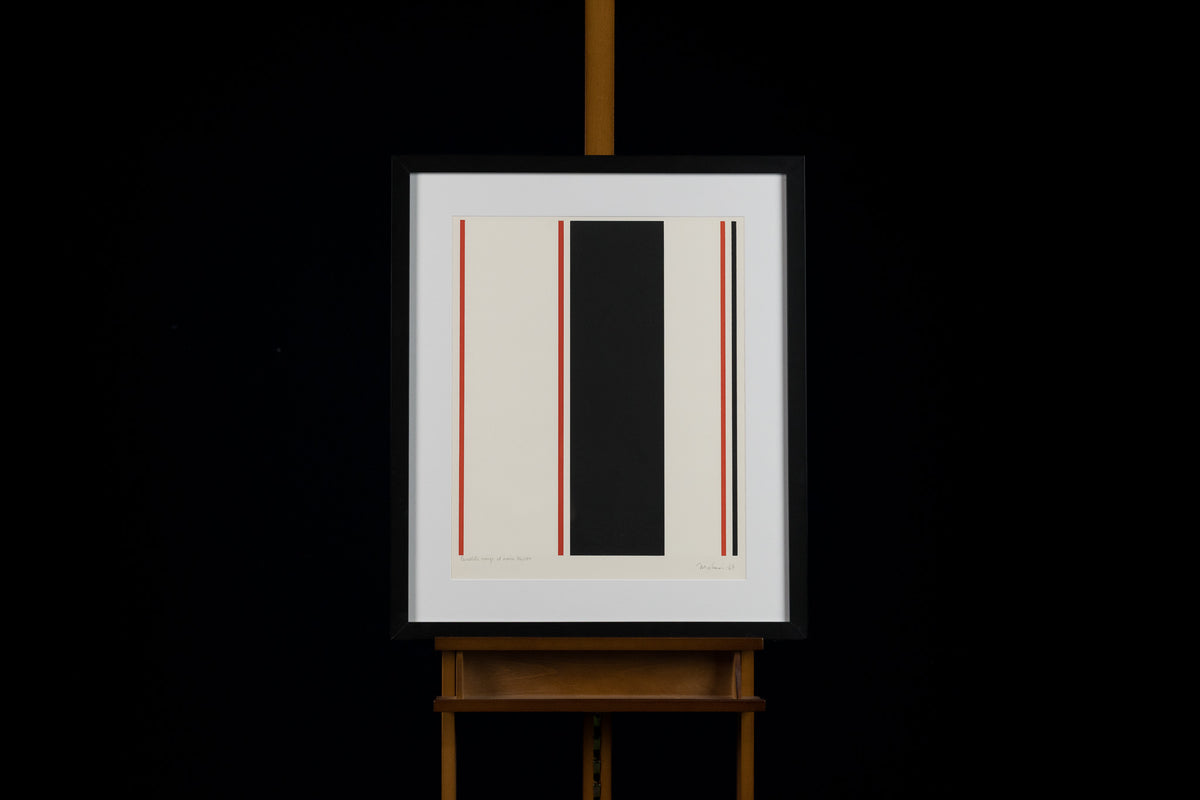 Guido Molinari, "Parallele Rouge Et Noir #36/100," silk screen on paper, 26 x 20 in, abstract limited edition print, framed