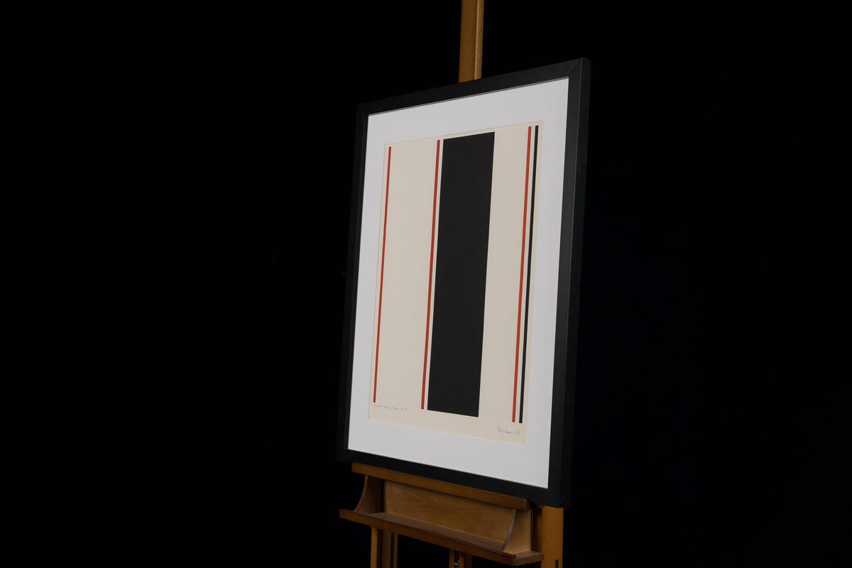 Guido Molinari, "Parallele Rouge Et Noir #36/100," detail view, silk screen on paper