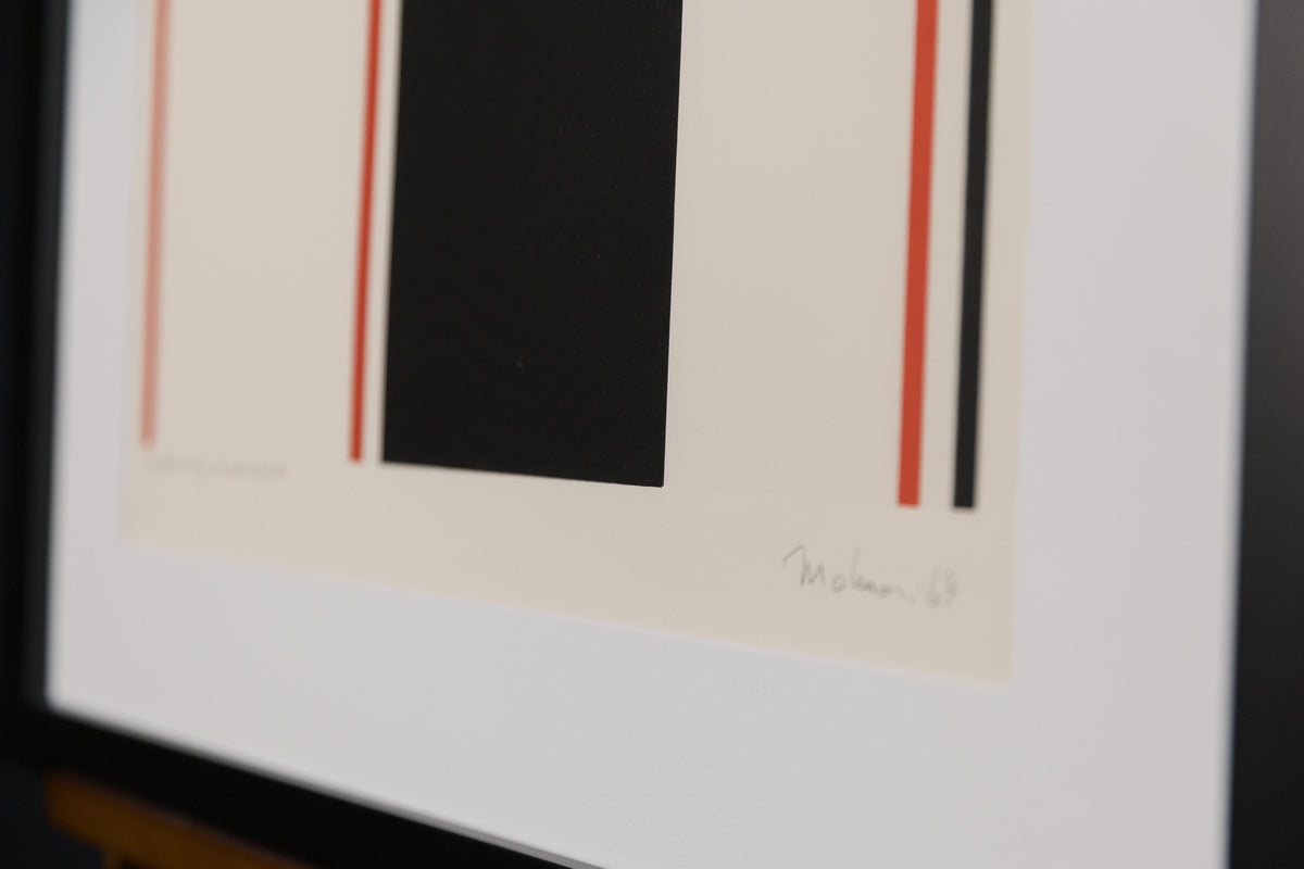 Guido Molinari, "Parallele Rouge Et Noir #36/100," detail view, silk screen on paper