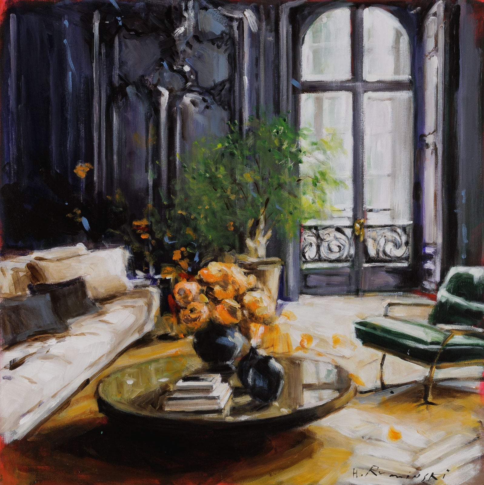 Parisian Apartment With Orange Flowers