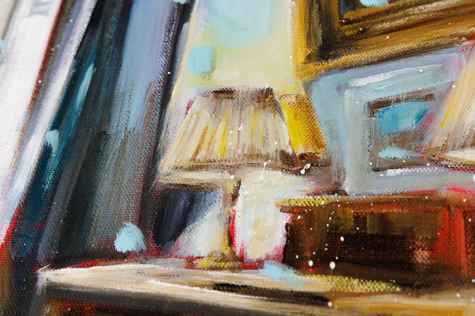 Hanna Ruminski, "Apartment In Paris With Bureau," detail view, Acrylic on Canvas