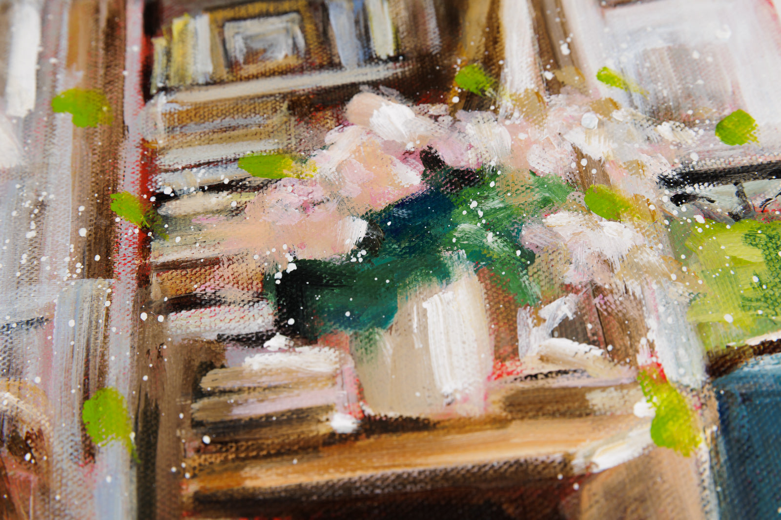 Hanna Ruminski, "Small Parisian Apartment With French Cabinet," detail view, Acrylic on Canvas