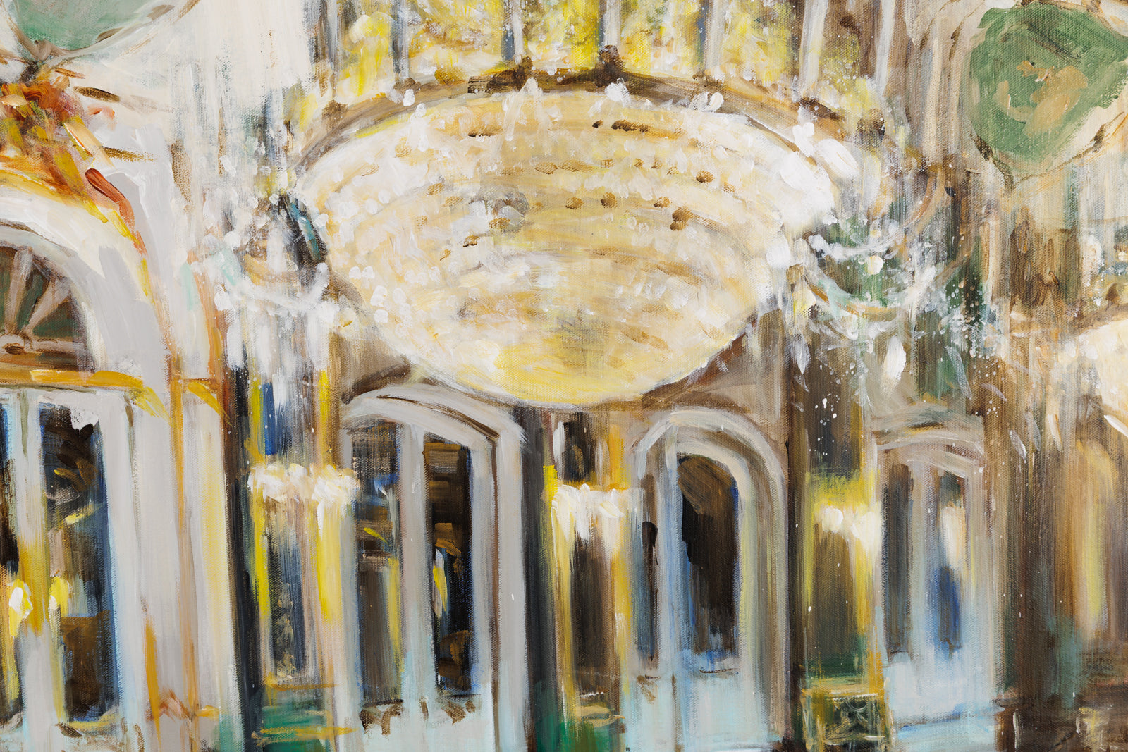 Hanna Ruminski, "Queluz Palace Grand Hall," detail view, Acrylic on Canvas