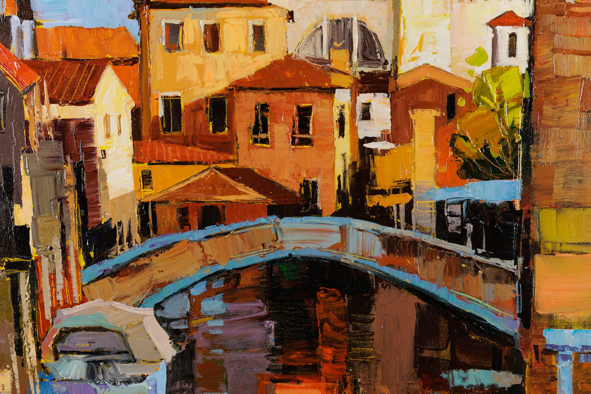 Iosif Derecichei, "Venice," detail 1, acrylic on canvas