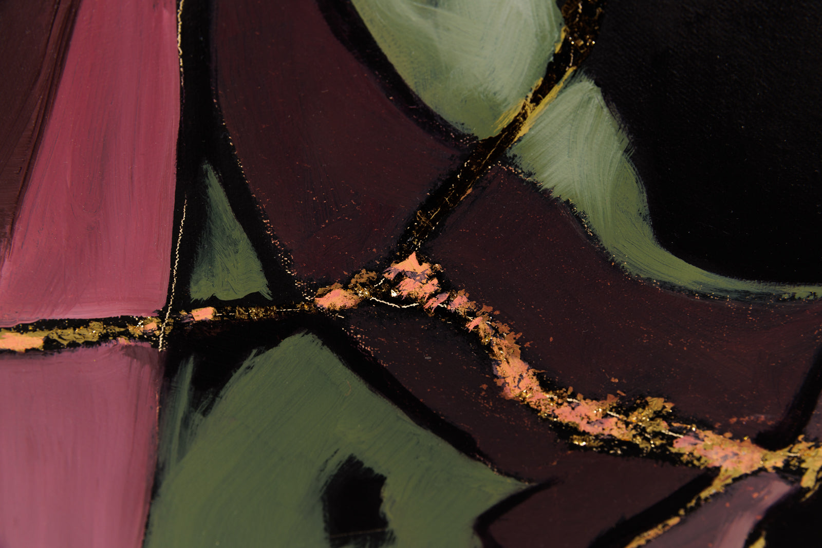 Joanna Aplin, "Temperance," detail view, mixed media on canvas