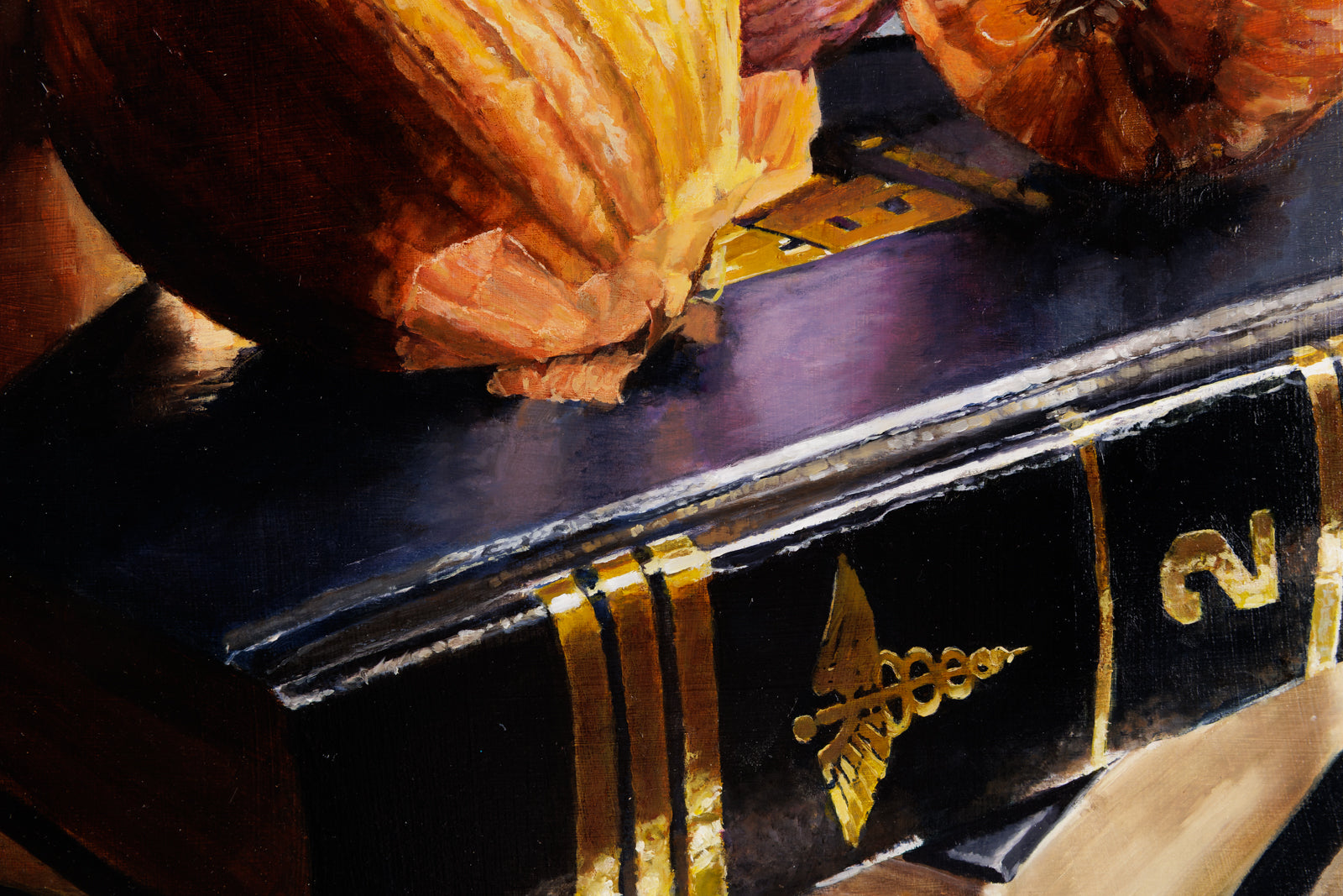 Jen Kershaw, "Forbidden Fruits of FODMAP: Sprouted Onions," detail view, oil on panel
